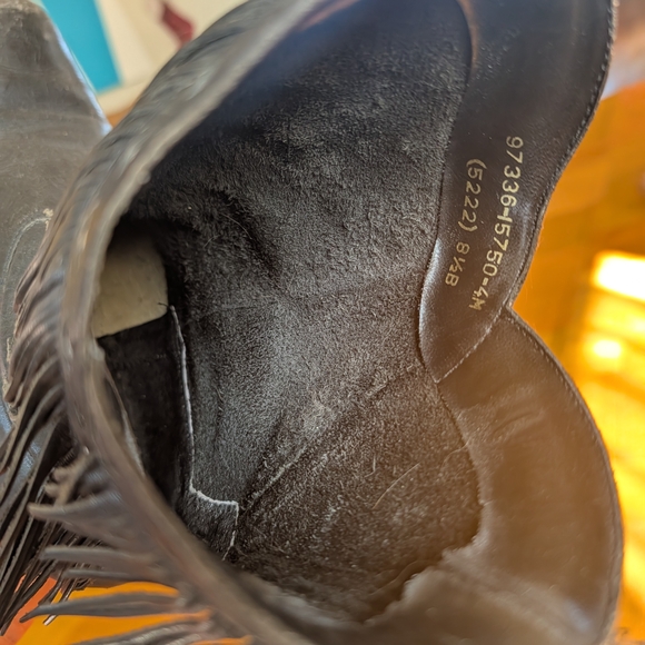 Fringed Leather Cowboy Boots - Picture 3 of 8